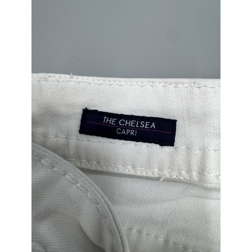 Women's‎ VIGOSS The Chelsea Capri Denim White Size 30x21 Embroidered Pockets - Picture 9 of 13